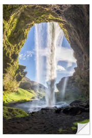 Wall sticker Kvernufoss waterfall in south of Iceland