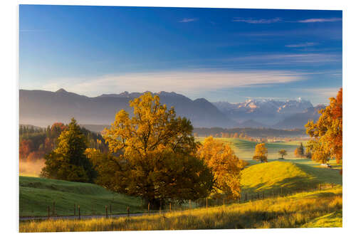 Foam board print Autumn in Bavaria with view to Zugspitze