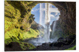 Tableau en plexi-alu Kvernufoss waterfall in south of Iceland