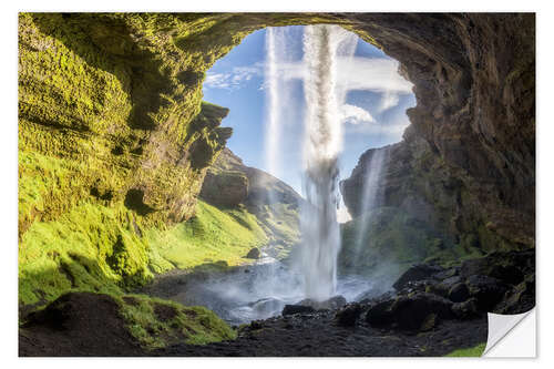 Sticker mural Kvernufoss waterfall in south of Iceland