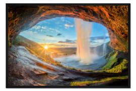 Gerahmter Kunstdruck Seljalandsfoss im Süden Islands