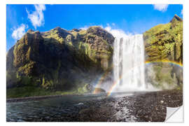 Vinilo para la pared Skogafoss waterfall in south of Iceland