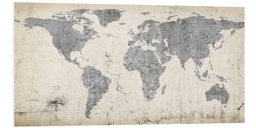 Tableau en PVC Carte du monde vintage