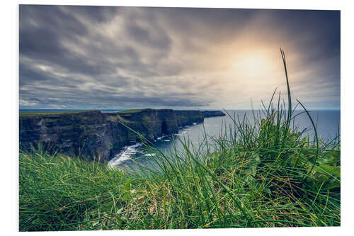 Print på skumplade View over the cliffs of Moher, Ireland