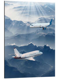 Magnettafel Zwei Flugzeuge über den Bergen