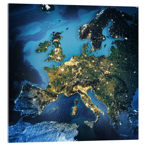 Acrylglasbild Europa aus dem All, NASA 3D-Rendering