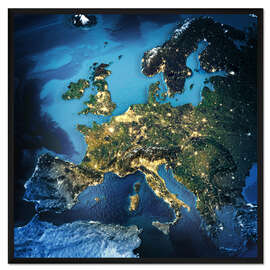 Gerahmter Kunstdruck Europa aus dem All, NASA 3D-Rendering