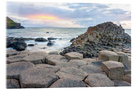Acrylic print  Sunset at Giant&#039;s Causeway in North Antrim, Northern Ireland