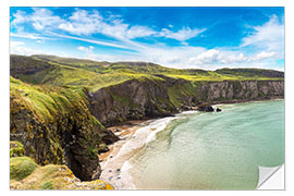 Sticker mural Carrick-a-Rede, côte d'Irlande du Nord