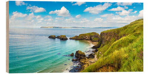 Quadro de madeira Coast of Northern Ireland on a beautiful summer day