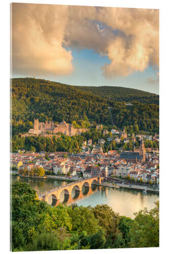 Acrylic print Heidelberg in the evening sun