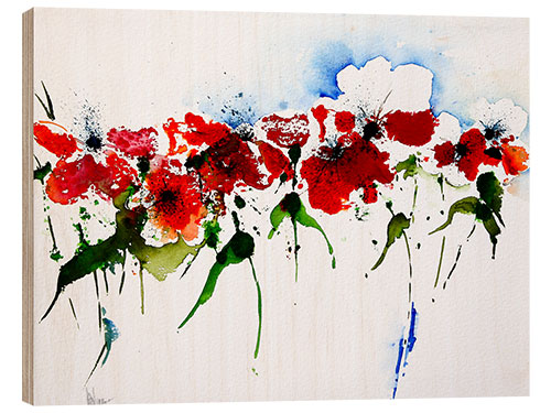 Wood print Poppy III