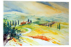 Acrylic print  Tuscany Hills - Brigitte Dürr