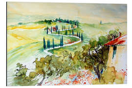 Magnettafel Zypressenweg in Toskana