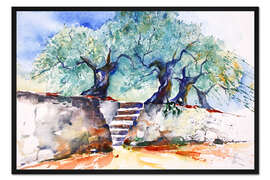 Gerahmter Kunstdruck Im Olivenhain
