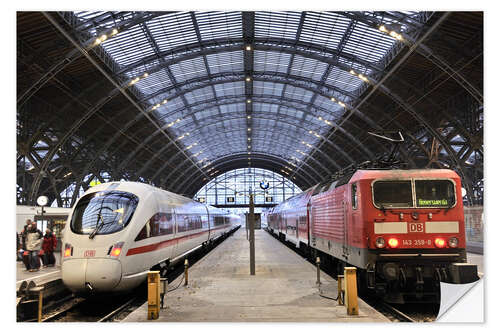 Muursticker Intercity-Express en InterRegio in Leipzig Hbf