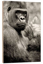 Holzbild Flachlandgorilla