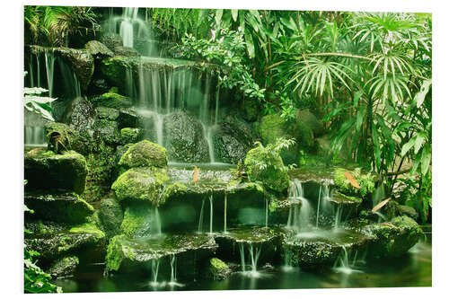 Foam board print Erawan waterfall in Thailand