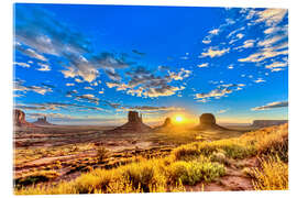 Acrylic print Sunrise, mesas West Mitten Butte