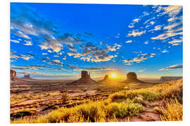 Foam board print Sunrise, mesas West Mitten Butte