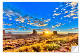 Vinilo para la pared Sunrise, mesas West Mitten Butte