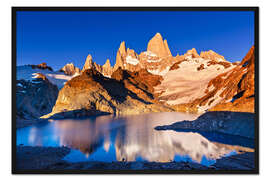 Gerahmter Kunstdruck Berg Fitz Roy im Nationalpark Los Glaciares, Argentinien