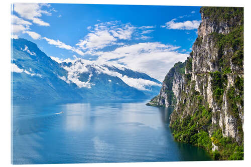 Acrylic print Summer view over of lake Garda in Italy