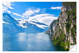 Vinilo para la pared Summer view over of lake Garda in Italy