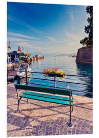 Foam board print Bench on the coast of Garda in Peschiera