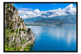 Gerahmter Kunstdruck Sommerblick über den Gardasee