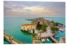 Hartschaumbild Scaglieri-Schloss von Sirmione am Gardasee