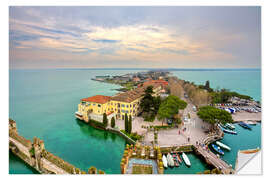 Sticker mural Scaglieri castle of Sirmione on Lake Garda