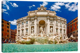 Canvastavla  Trevi Fountain or Fontana di Trevi in ??summer
