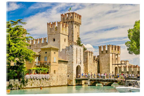 Acrylglasbild Das Scaliger Castle in Sirmione, Italien