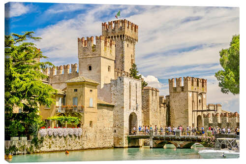 Canvastavla The Scaliger Castle in Sirmione, Italy