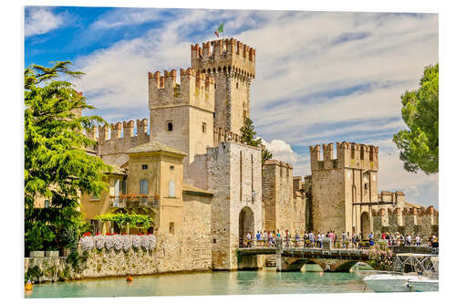 Foam board print The Scaliger Castle in Sirmione, Italy