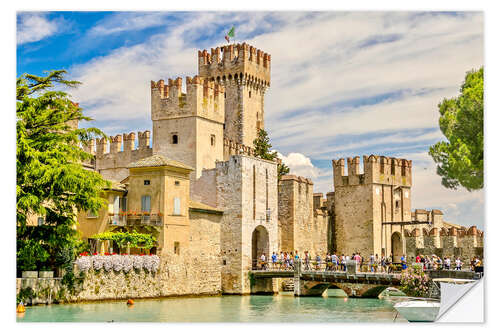 Sticker mural The Scaliger Castle in Sirmione, Italy