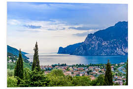 Foam board print View of Riva Del Garda and Lake Garda, Italy