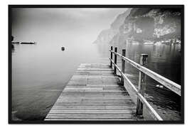 Gerahmter Kunstdruck Holzbrücke am Gardasee in Italien