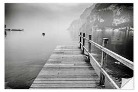 Naklejka na ścianę Wooden bridge on Lake Garda, Italy