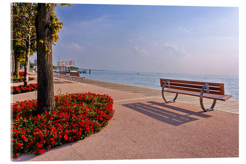 Acrylic print Picturesque Bardolino, promenade on Lake Garda