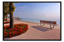 Gerahmter Kunstdruck Malerisches Bardolino, Promenade am Gardasee