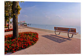 Foam board print Picturesque Bardolino, promenade on Lake Garda