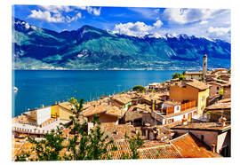 Cuadro de metacrilato Beautiful Limone village, panoramic view, Lago di Garda, Italy