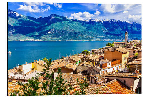 Aluminium print Beautiful Limone village, panoramic view, Lago di Garda, Italy