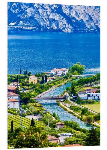 Foam board print View of Lake Garda in Northern Italy