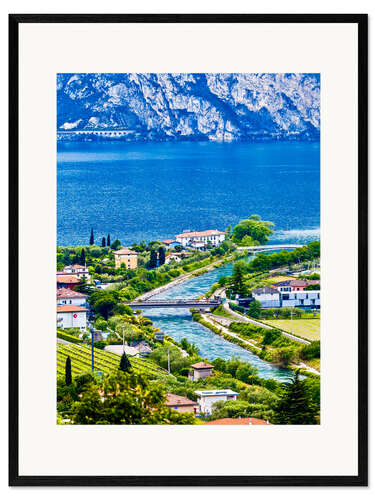 Framed art print View of Lake Garda in Northern Italy