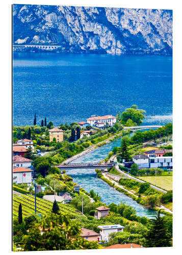 Tableau en plexi-alu View of Lake Garda in Northern Italy