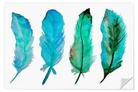 Sticker mural Quatre plumes