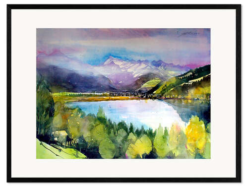 Framed art print View to Lake Zell